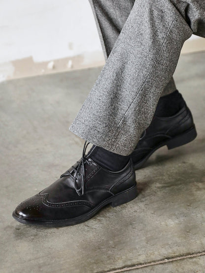 Marco Mens Black Faux Leather Brogue Shoes