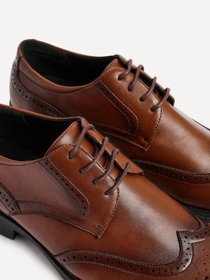 Marco Mens Brown Faux Leather Brogue Shoes