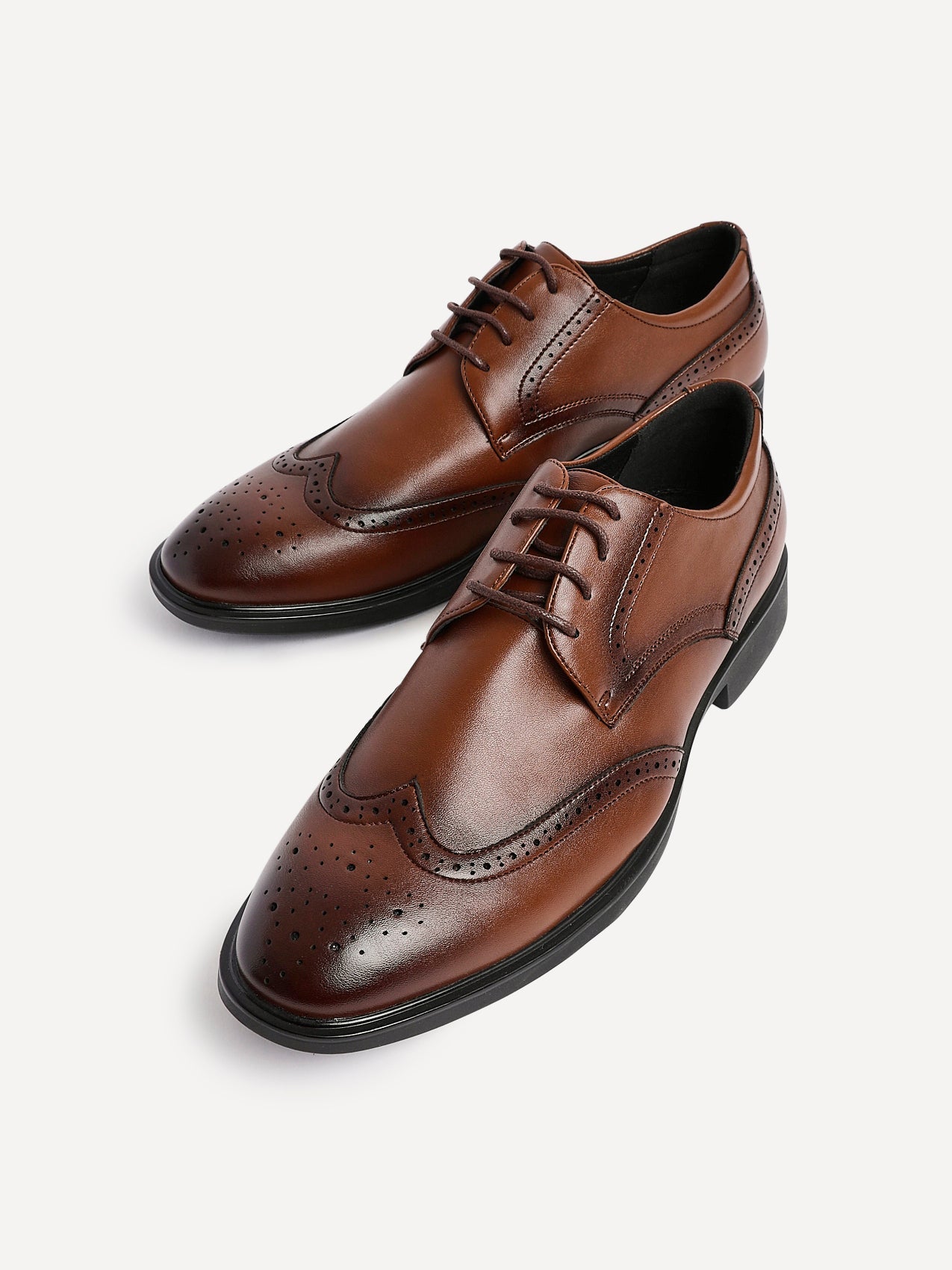 Marco Mens Brown Faux Leather Brogue Shoes