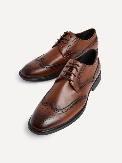 Marco Mens Brown Faux Leather Brogue Shoes