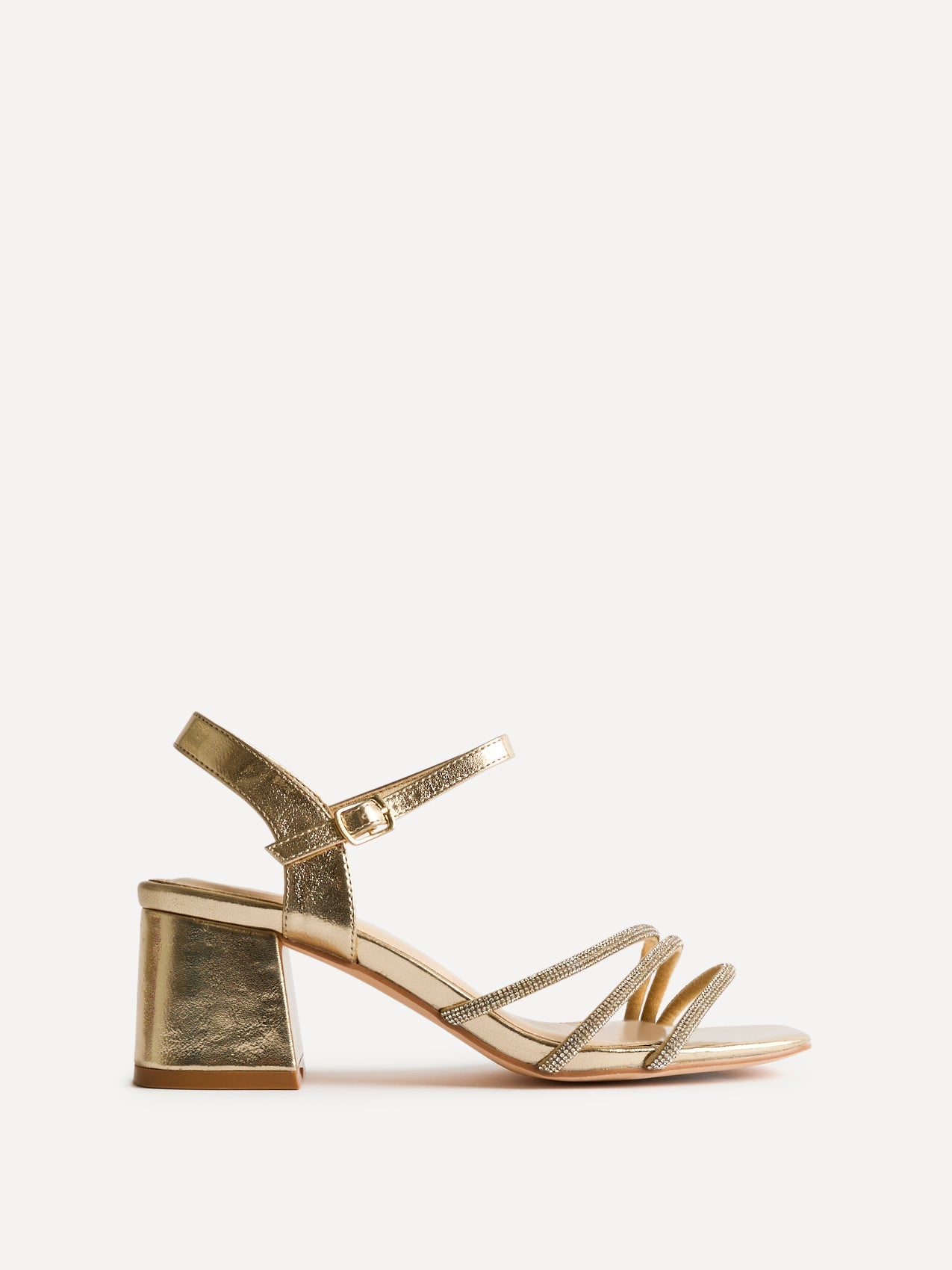 Mariah Wide Fit Gold Diamante Heels