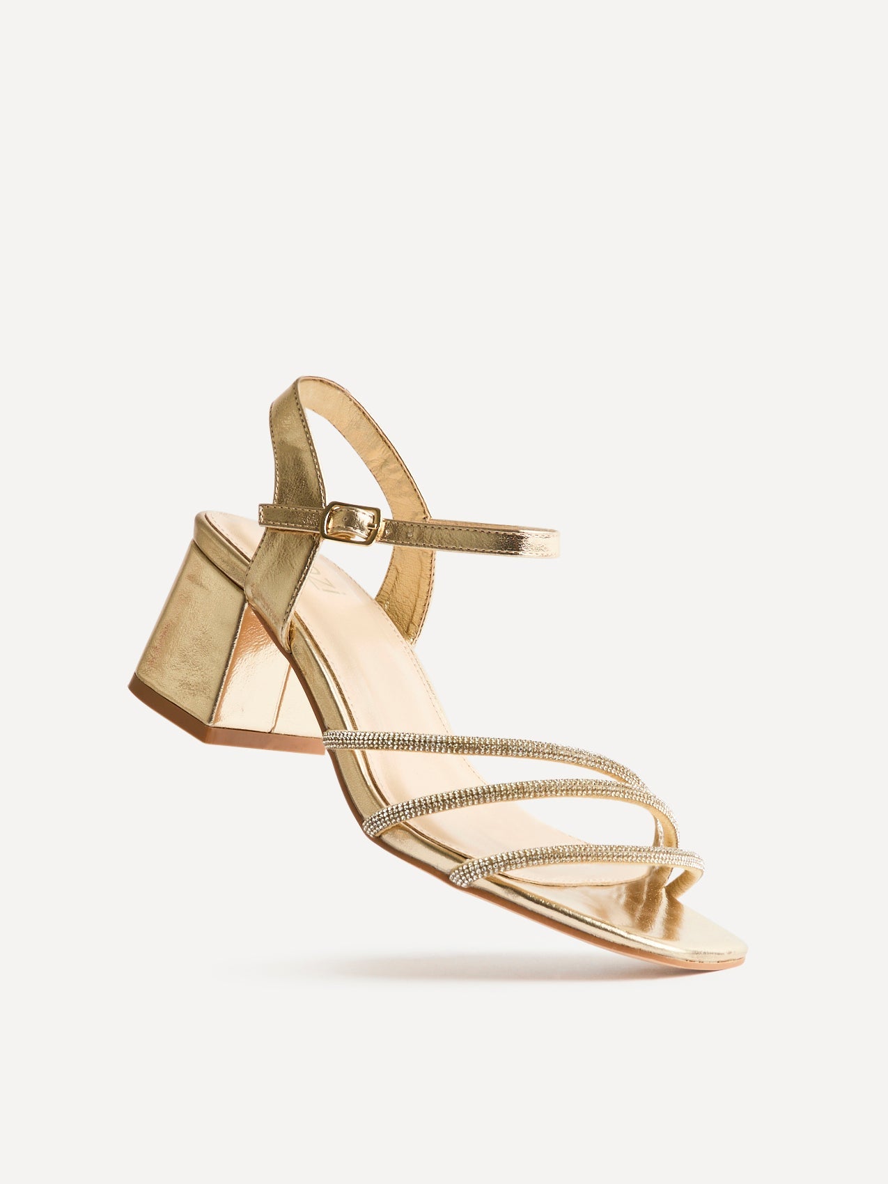 Mariah Wide Fit Gold Diamante Heels