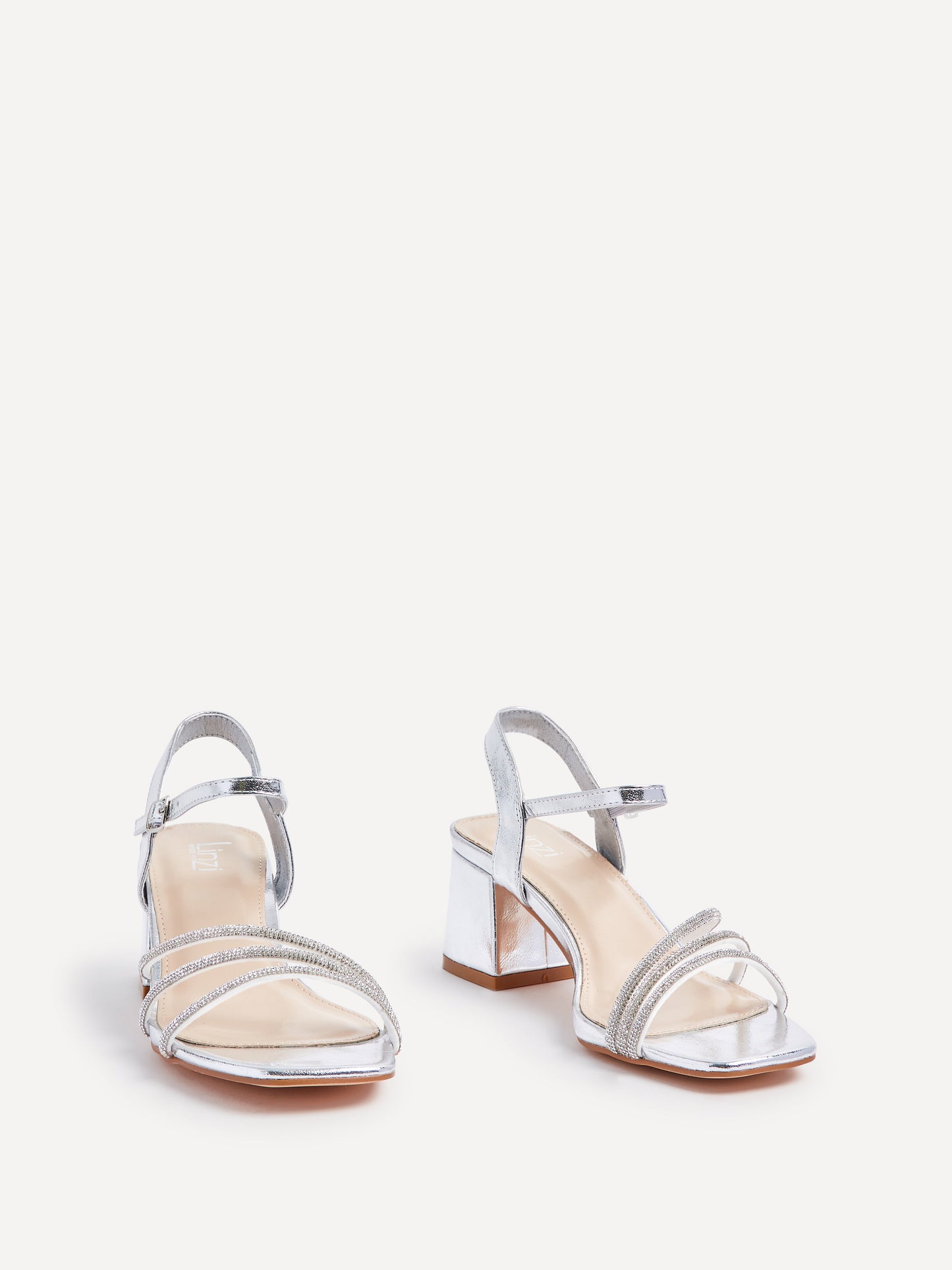 Mariah Wide Fit Silver Diamante Heels