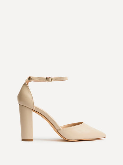 Marlie Nude Faux Leather Court Heels
