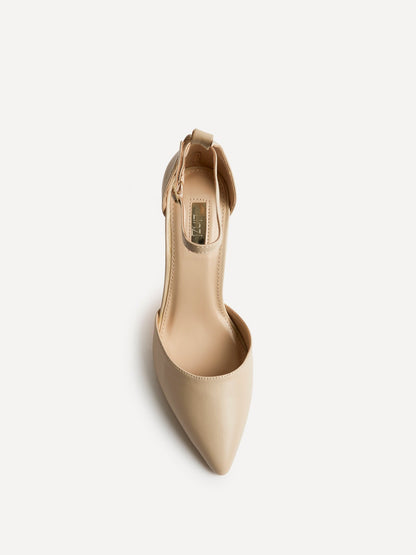 Marlie Nude Faux Leather Court Heels