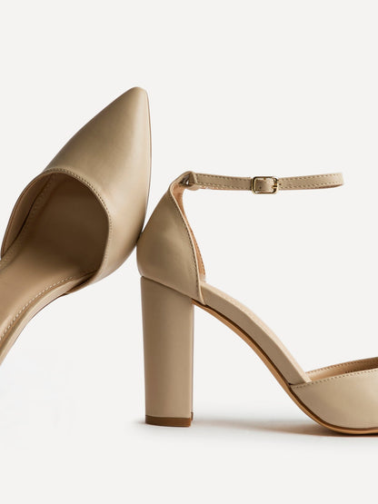 Marlie Nude Faux Leather Court Heels