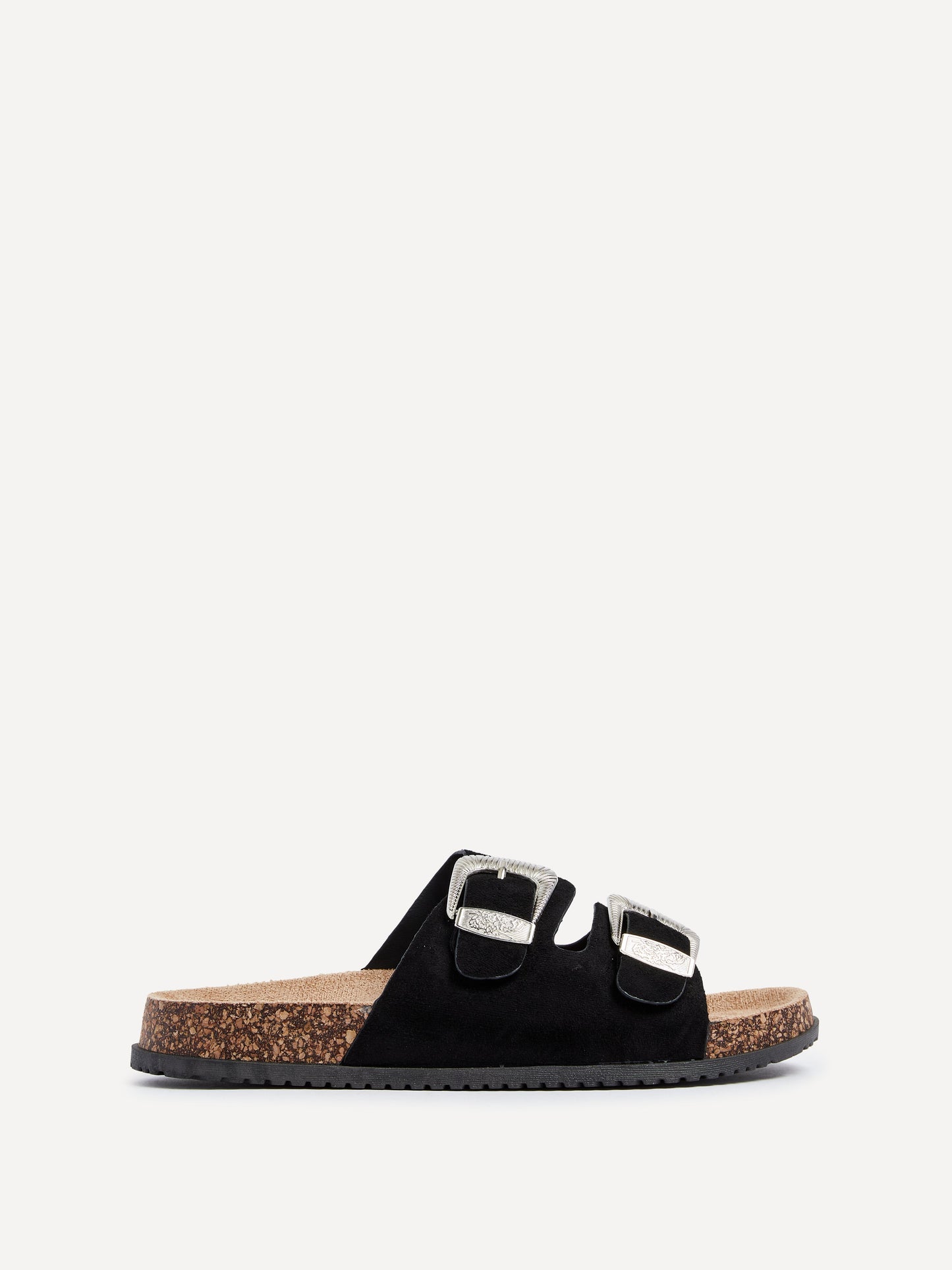 Marlow Black Western Buckle Sandals
