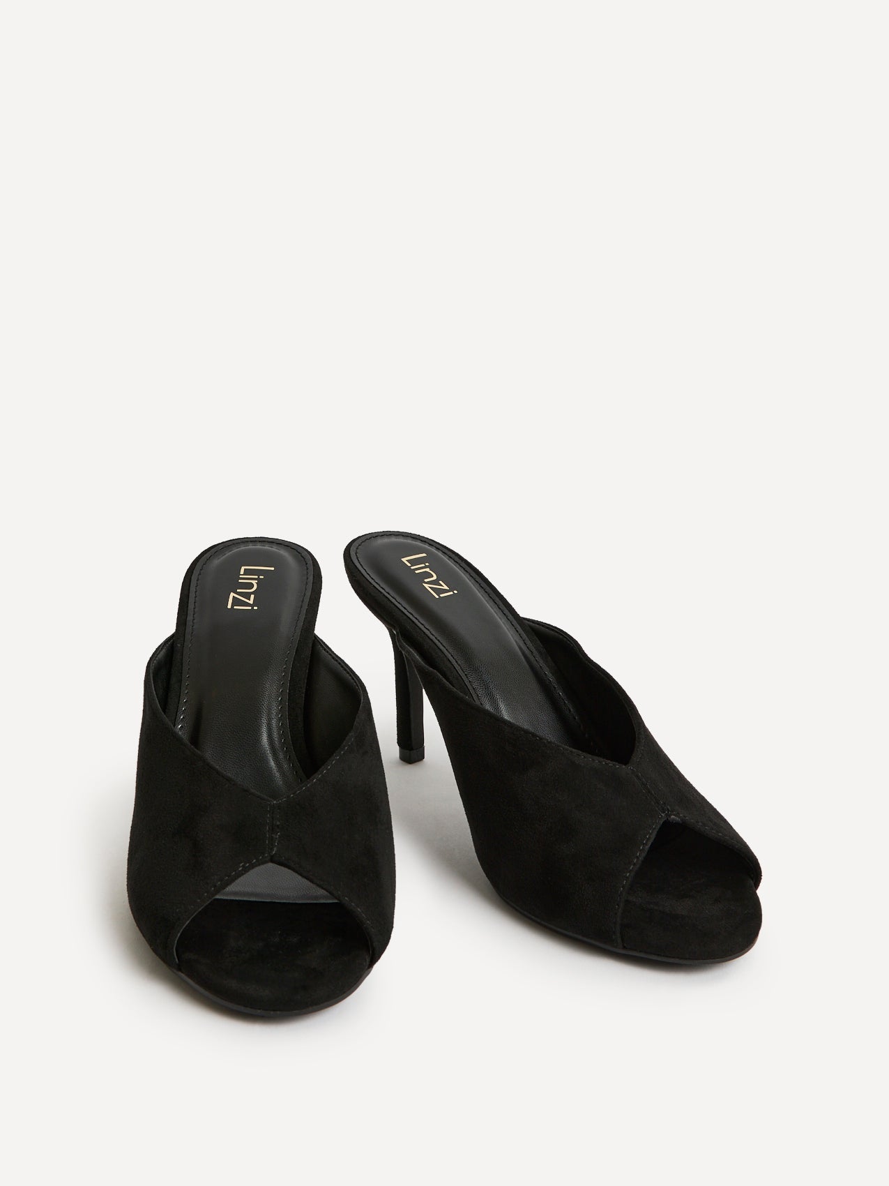 Marseille Black Peep Toe Mule Heels