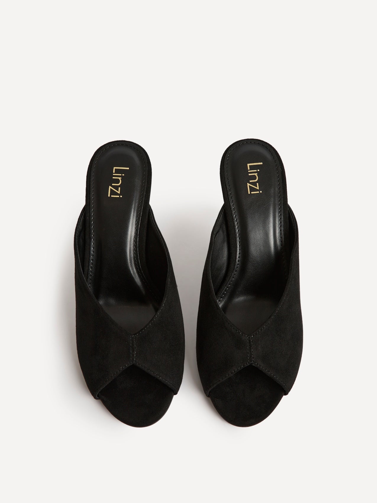 Marseille Black Peep Toe Mule Heels