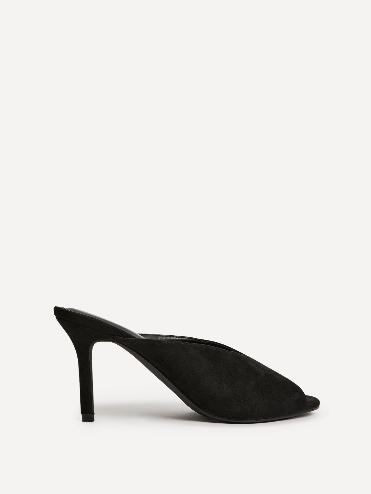 Marseille Black Peep Toe Mule Heels