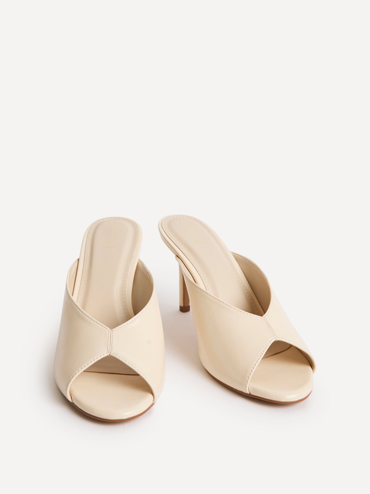 Marseille Ivory Peep Toe Mule Heels