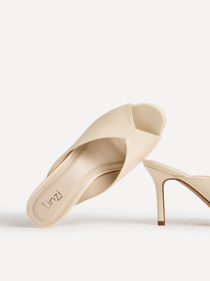 Marseille Ivory Peep Toe Mule Heels