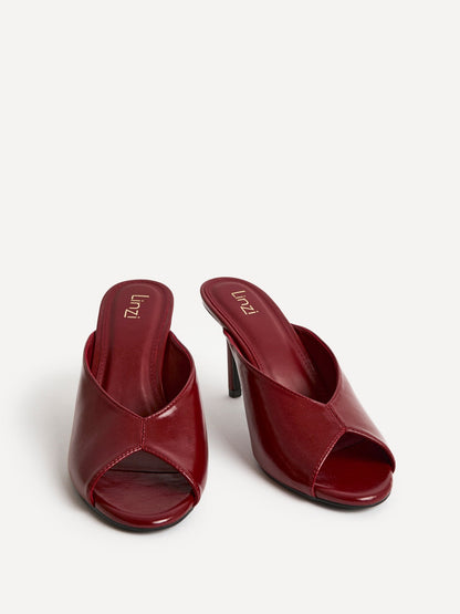 Marseille Red Peep Toe Mule Heels