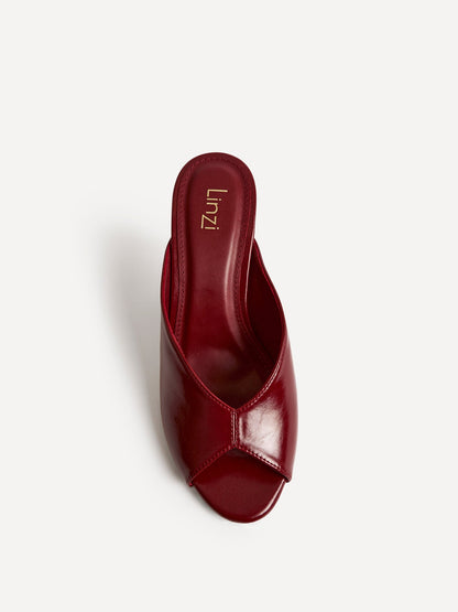 Marseille Red Peep Toe Mule Heels