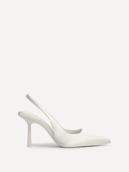 Matched Bridal Ivory Satin Court Heels