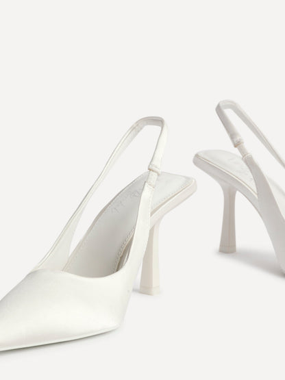 Matched Bridal Ivory Satin Court Heels