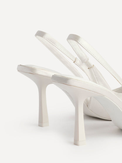Matched Bridal Ivory Satin Court Heels