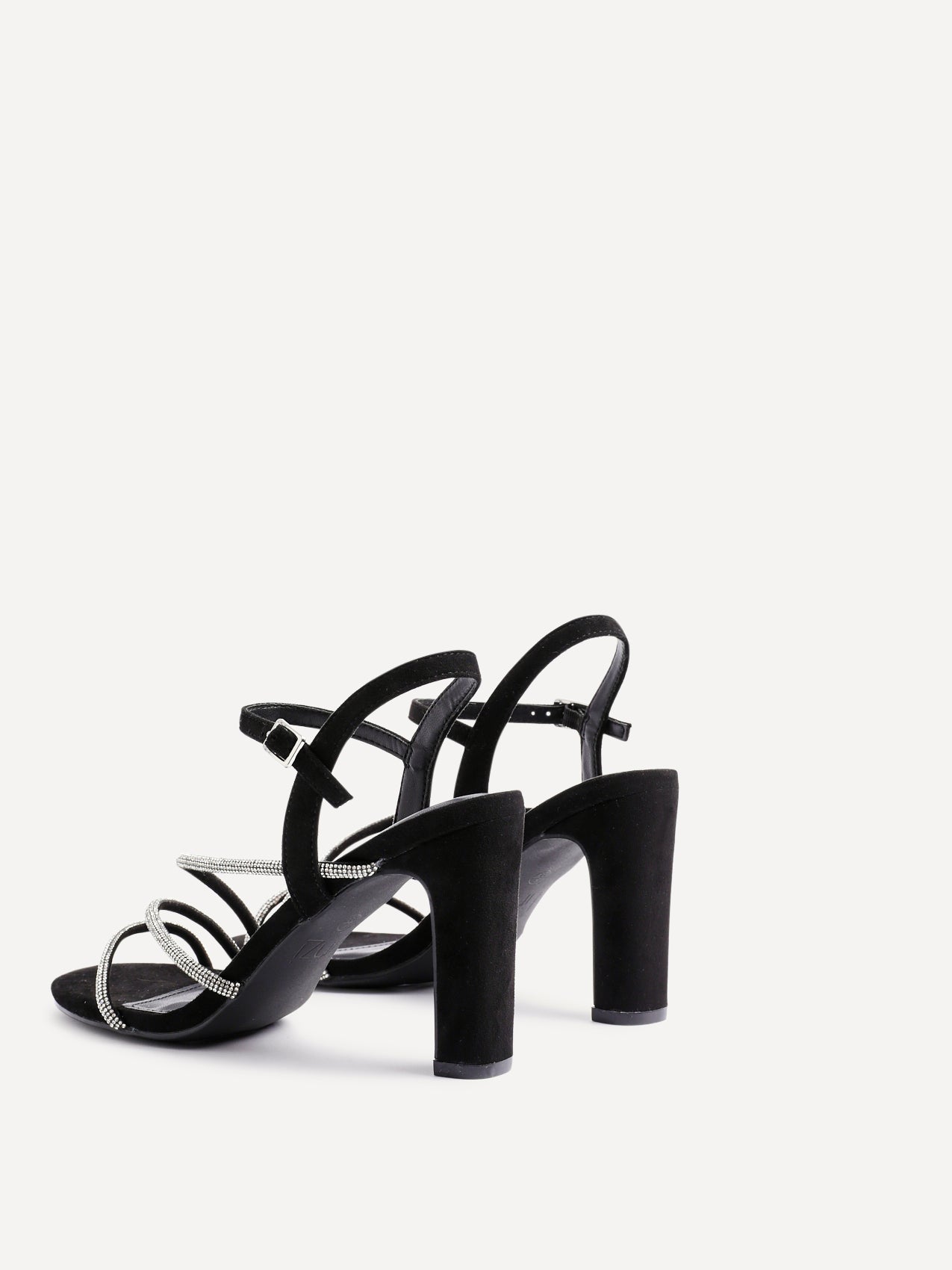 Matilda Black Diamante Block Heels