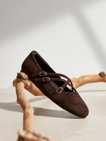 Matrix Brown Mary Jane Flats