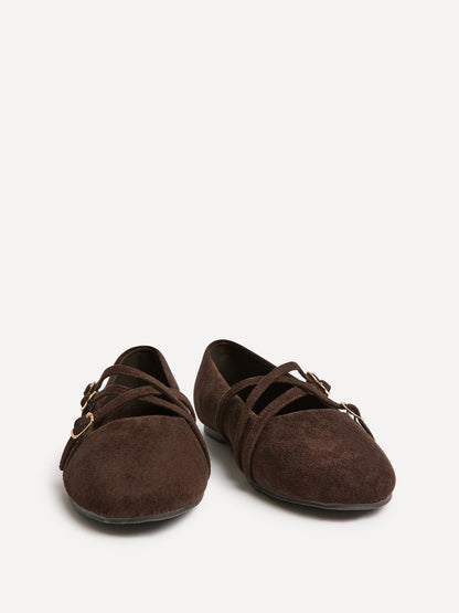 Matrix Brown Mary Jane Flats