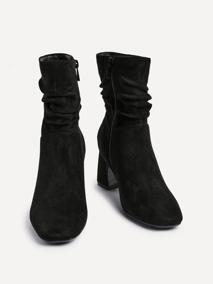 Maven Black Block Heeled Ankle Boots