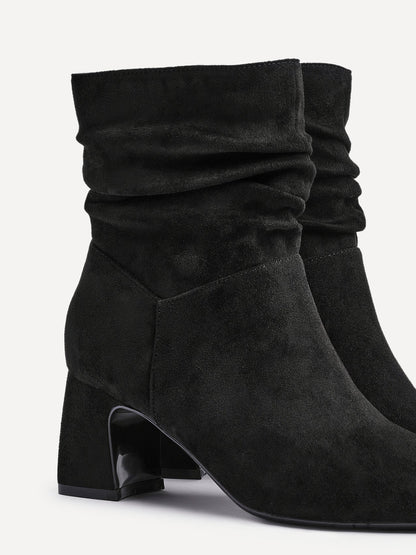 Maven Black Block Heeled Ankle Boots