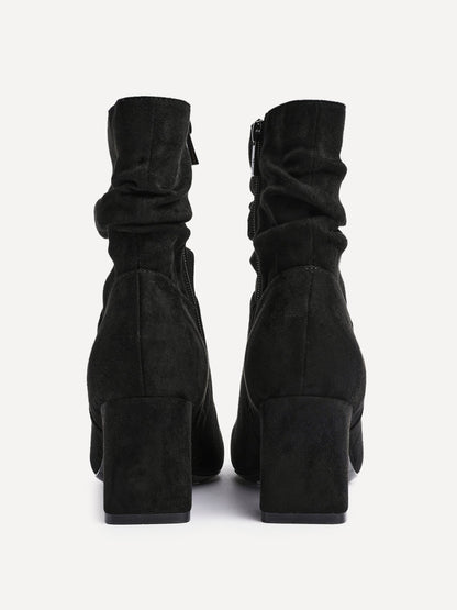 Maven Black Block Heeled Ankle Boots