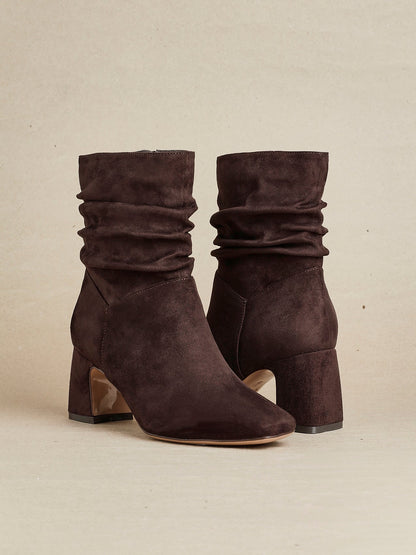 Maven Brown Block Heeled Ankle Boots