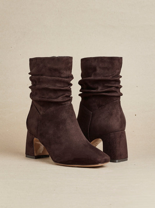 Maven Brown Block Heeled Ankle Boots