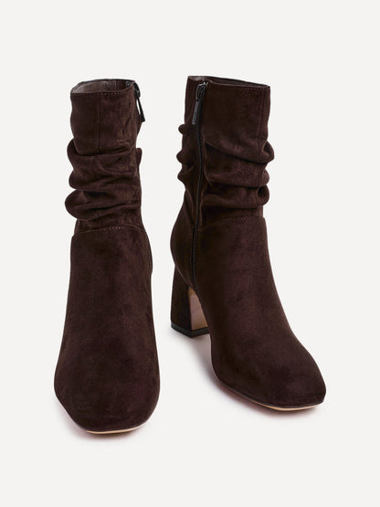 Maven Brown Block Heeled Ankle Boots
