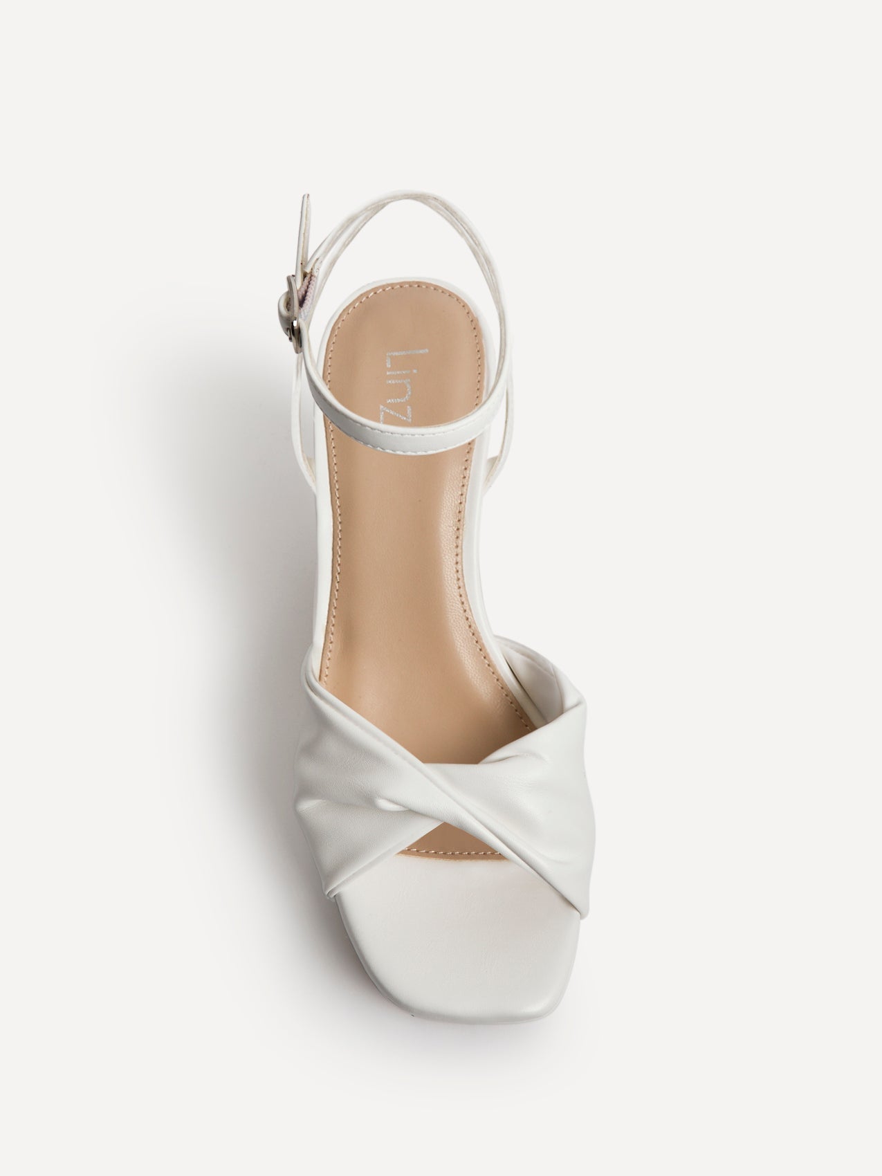 Mavie White Platform Heeled Sandals