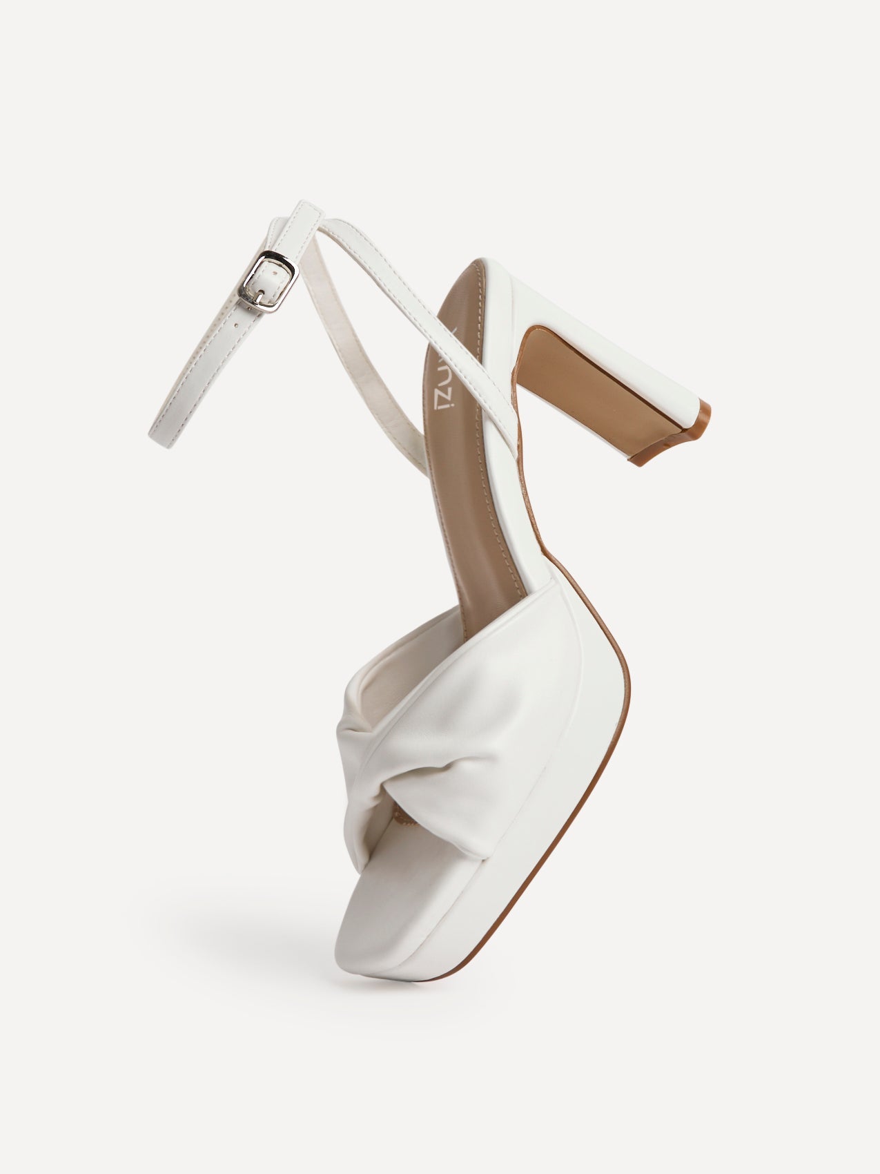 Mavie White Platform Heeled Sandals