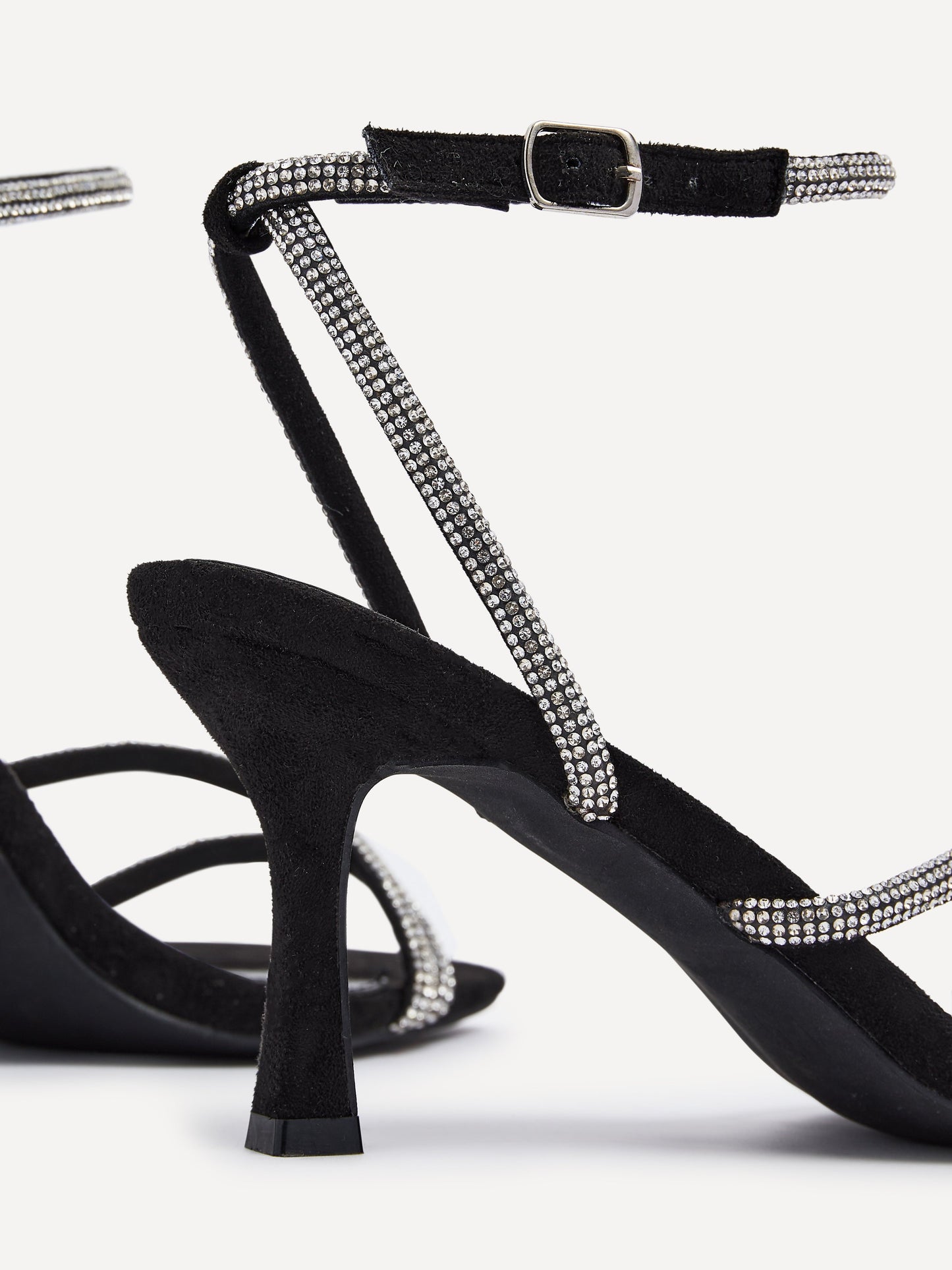 Mayfair Black Diamante Heeled Sandals