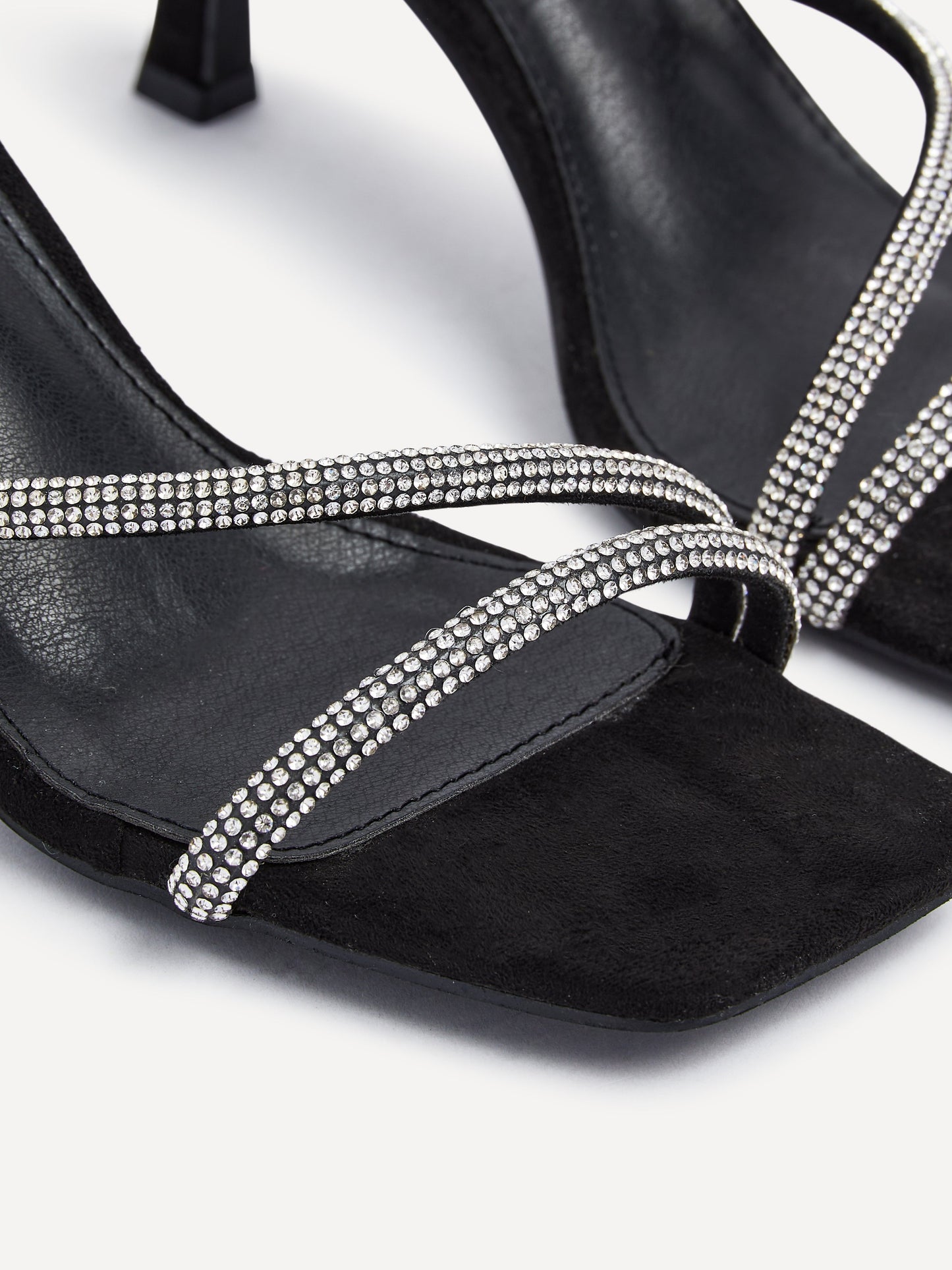 Mayfair Black Diamante Heeled Sandals