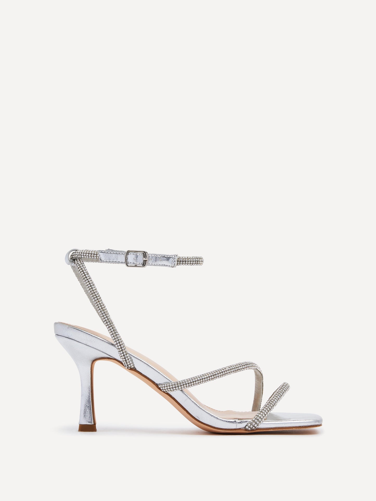Mayfair Silver Diamante Heeled Sandals