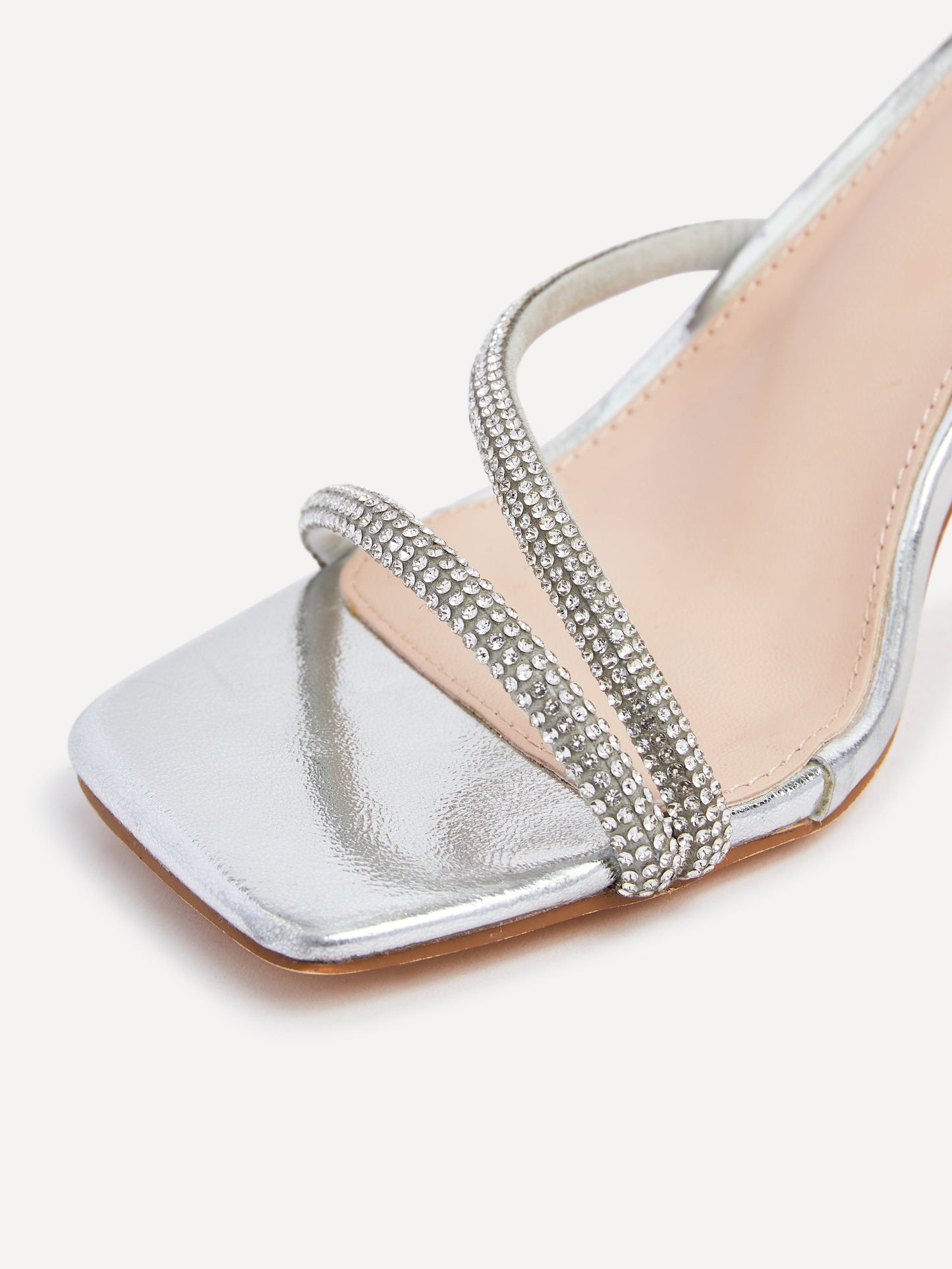 Mayfair Silver Diamante Heeled Sandals