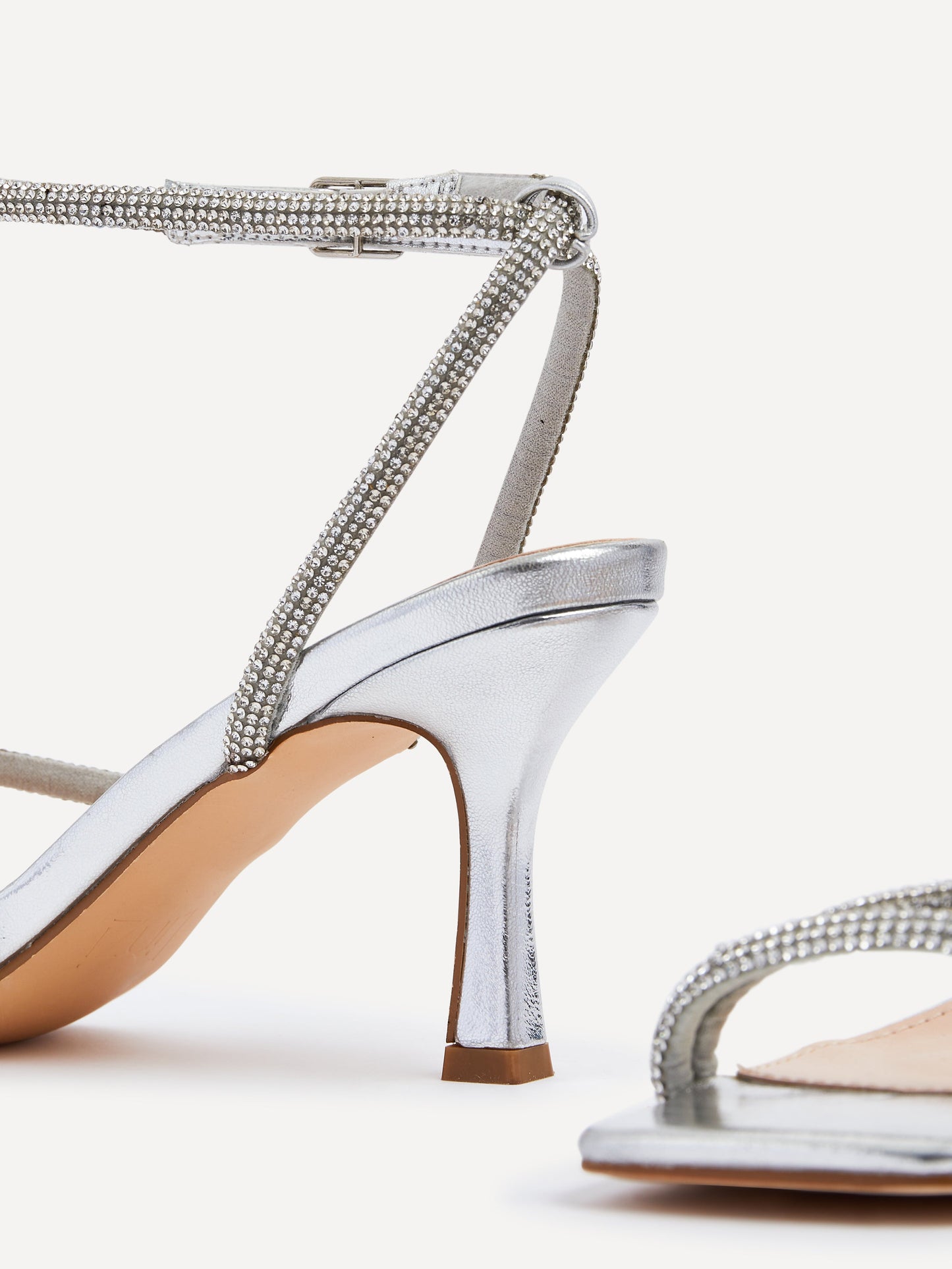 Mayfair Silver Diamante Heeled Sandals