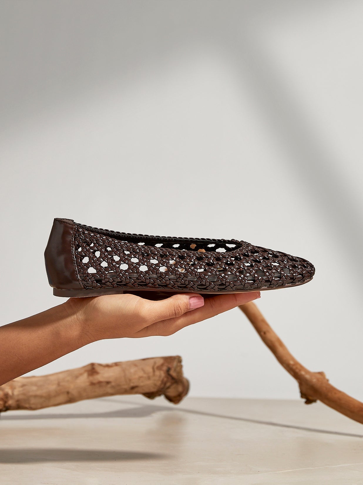 Melina Brown Handwoven Ballet Flats