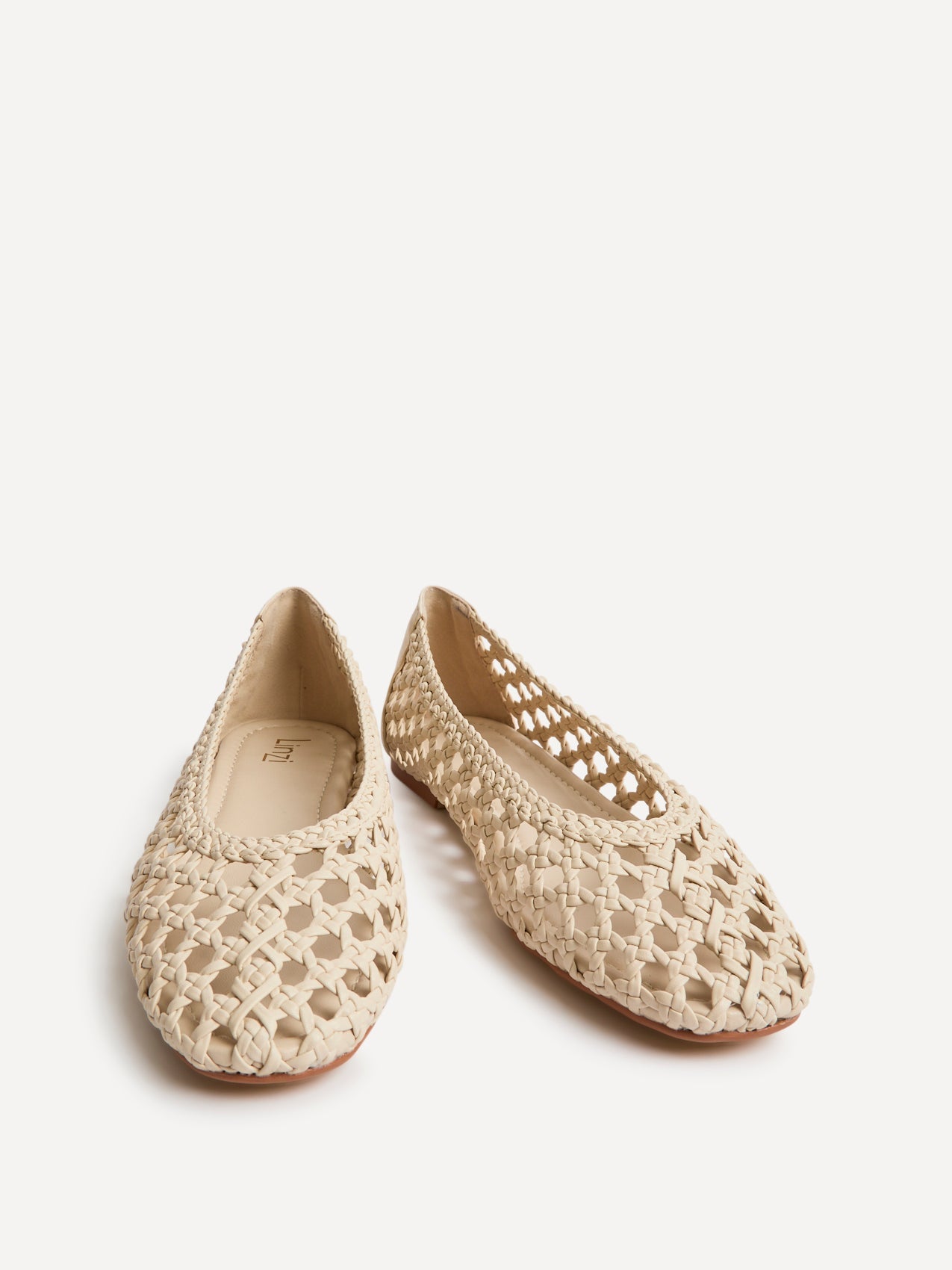 Melina Ivory Handwoven Ballet Flats