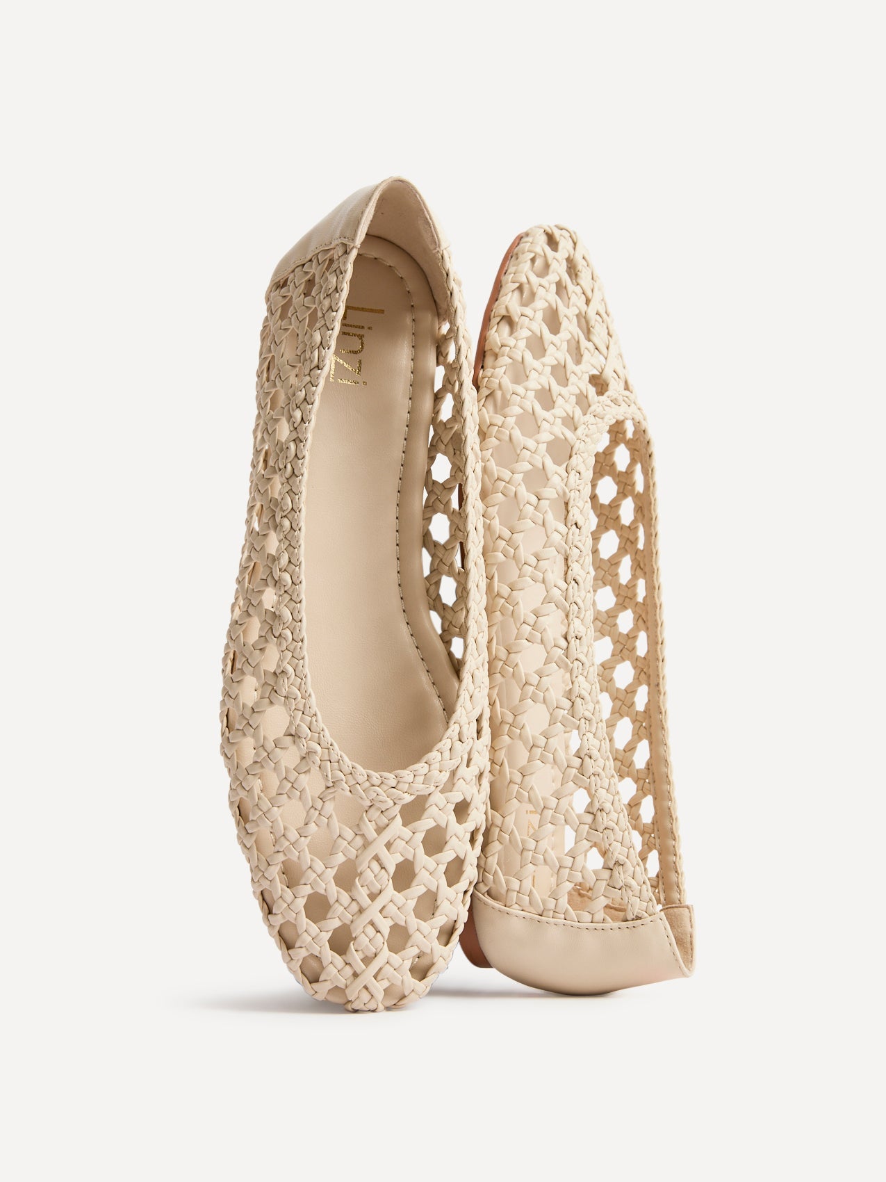 Melina Ivory Handwoven Ballet Flats