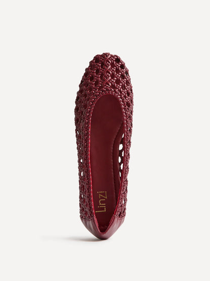 Melina Red Handwoven Ballet Flats