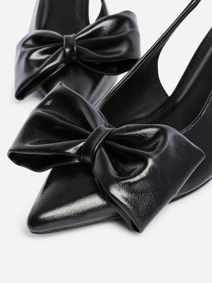 Merlot Black Bow Court Heels