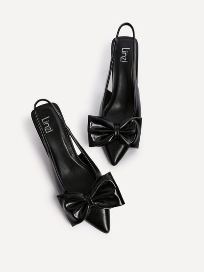 Merlot Black Bow Court Heels