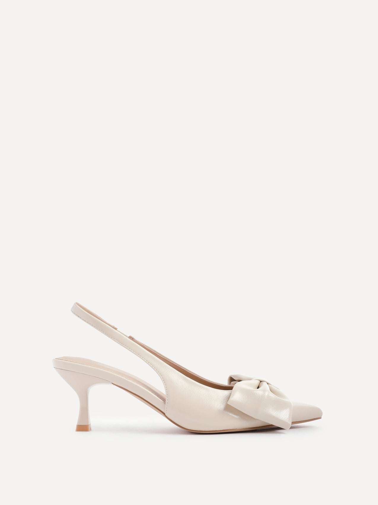 Merlot Nude Bow Court Heels