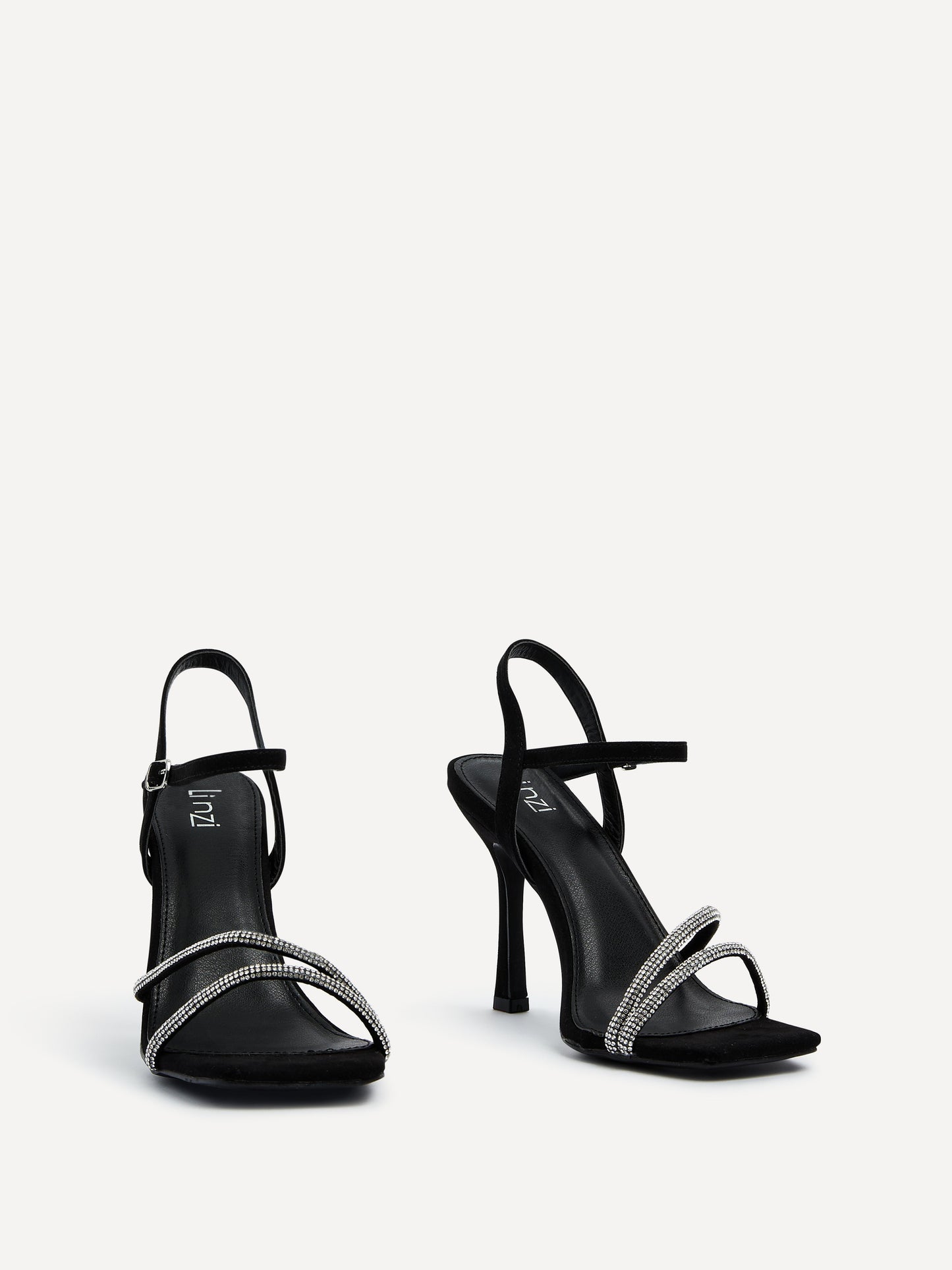 Mesmerize Black Diamante Heeled Sandals