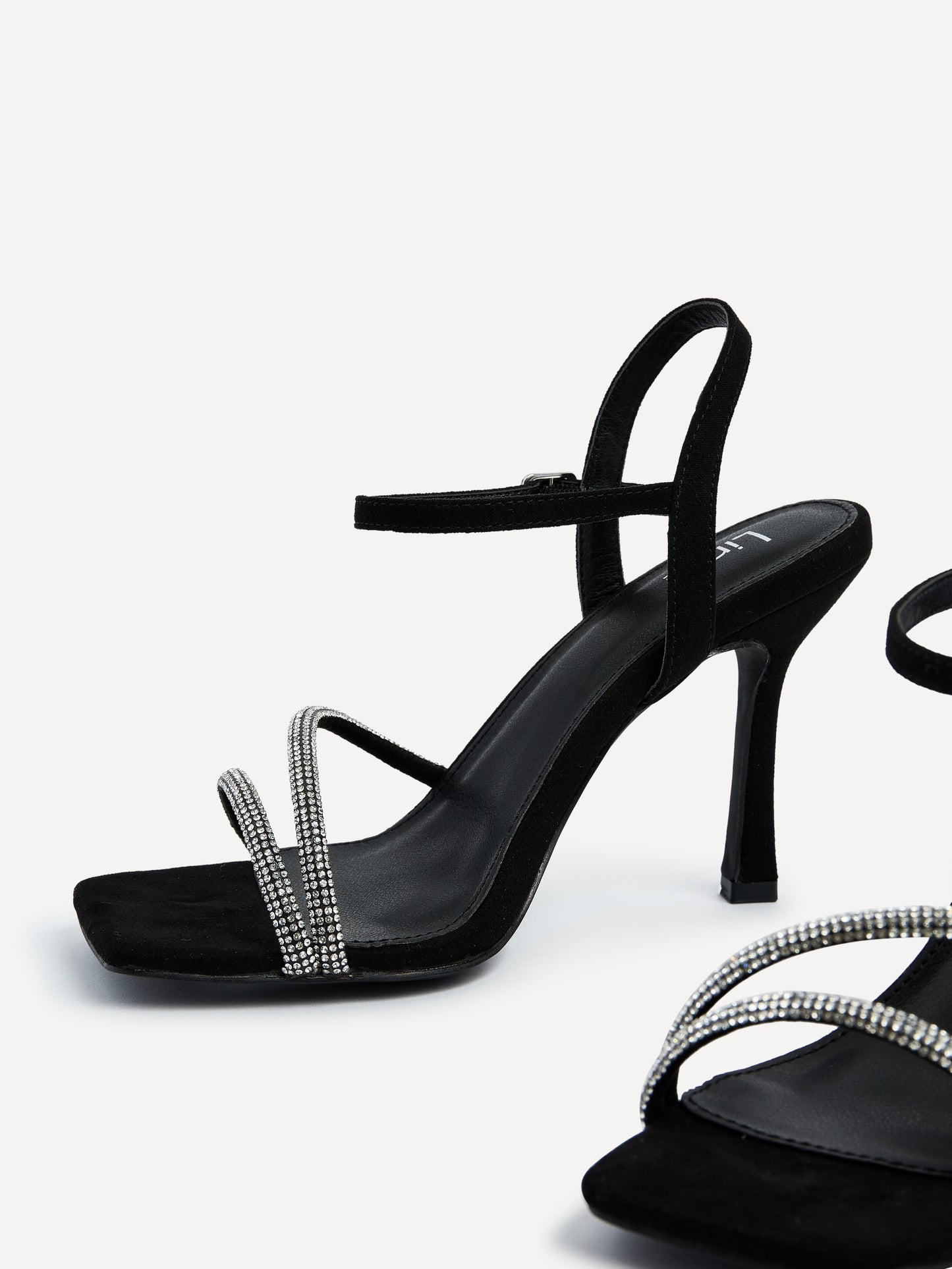 Mesmerize Black Diamante Heeled Sandals