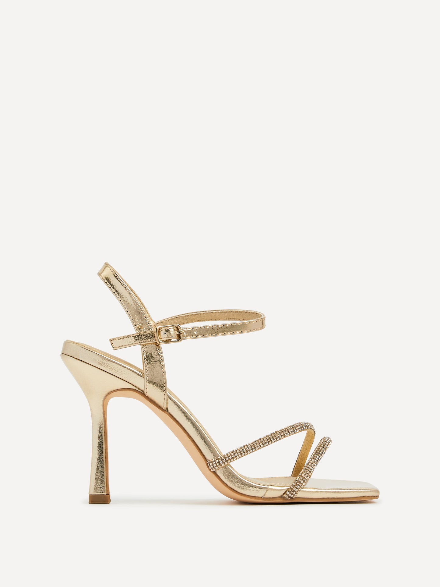 Mesmerize Gold Diamante Heeled Sandals