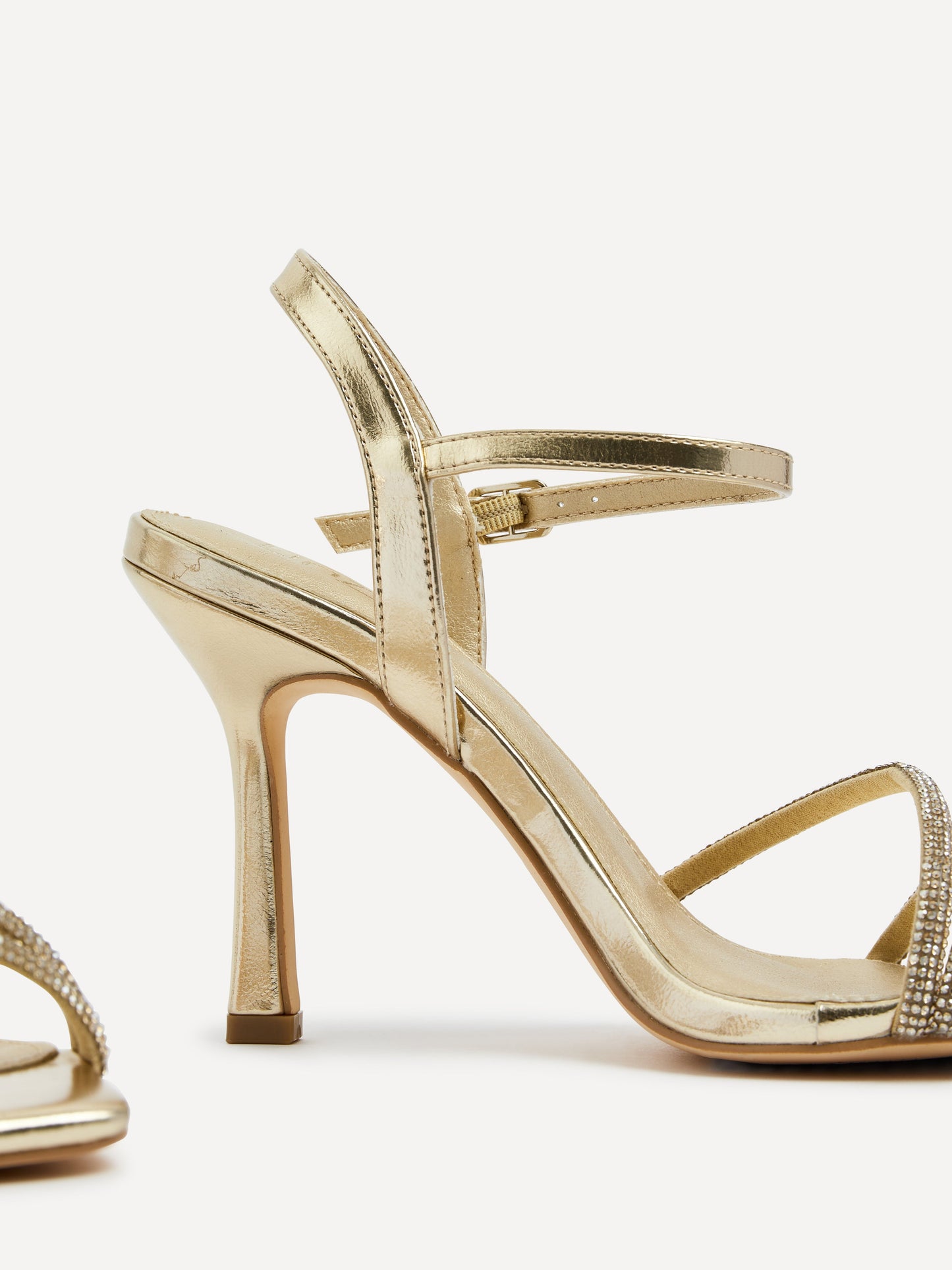 Mesmerize Gold Diamante Heeled Sandals