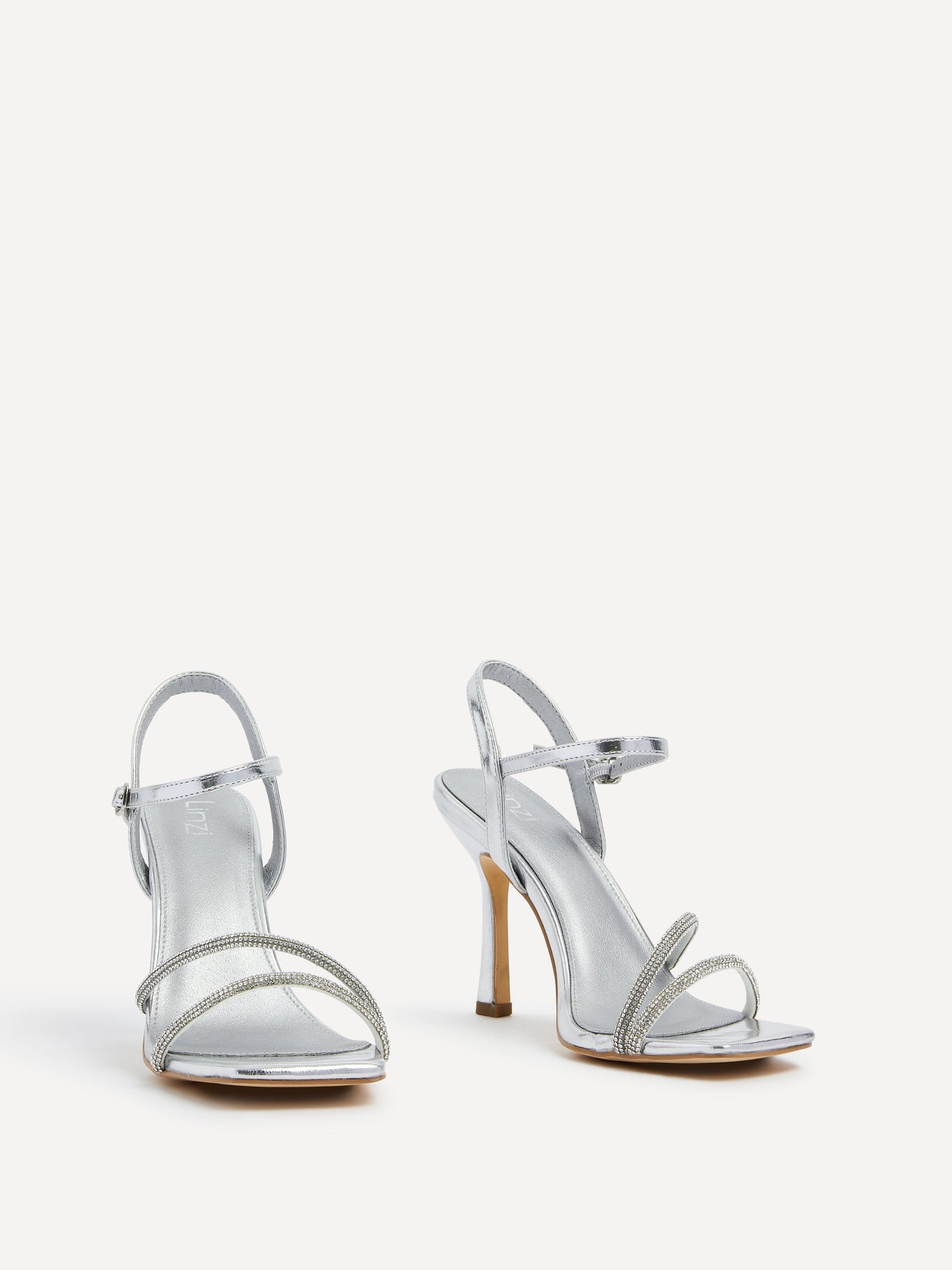 Mesmerize Silver Diamante Heeled Sandals