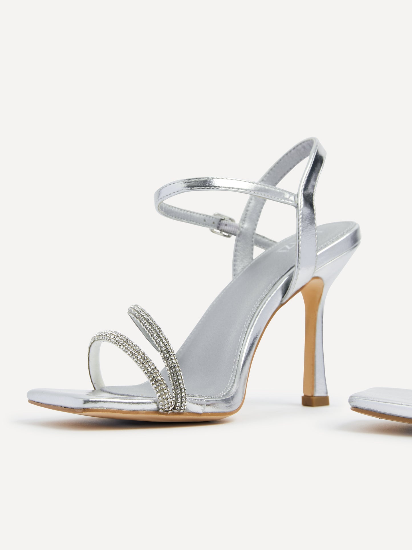 Mesmerize Silver Diamante Heeled Sandals